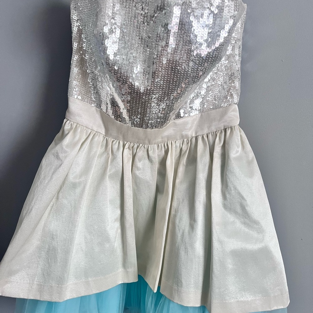 Betsey Johnson Silver and Blue Dance Dress